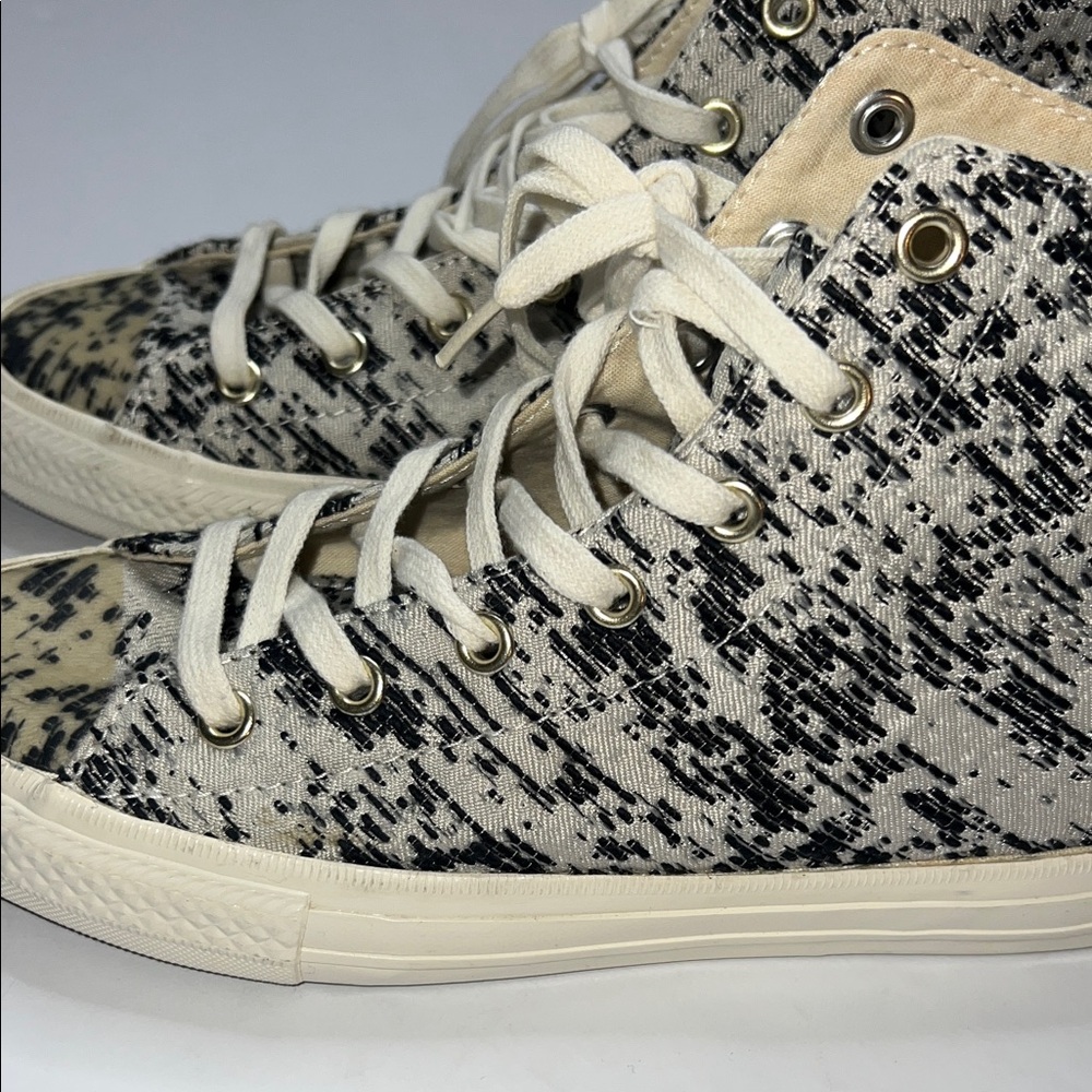 New Converse Black and Cream Textured High-Tops - Picture 6 of 10